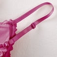 thumbnail image 4 of JSGEK Women Floral Lace Bra and Thong Set Plunge Neckline Adjustable Straps Intimate Lingerie for Bedroom Wear Pink S, 4 of 8