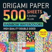 TUTTLE PUBLISHING Origami Paper 500 Sheets Rainbow Watercolors 6 (15 CM): Tuttle Origami Paper: Double-Sided Origami Sheets Printed with 12 Different Designs (Instructions for 5 Projects Included) (Other)