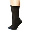 PEDS Women's Diabetic Crew Socks with Non-Binding Top and Cushion Sole 4 Pairs, Black, Men's 6-9/Women's 7-10