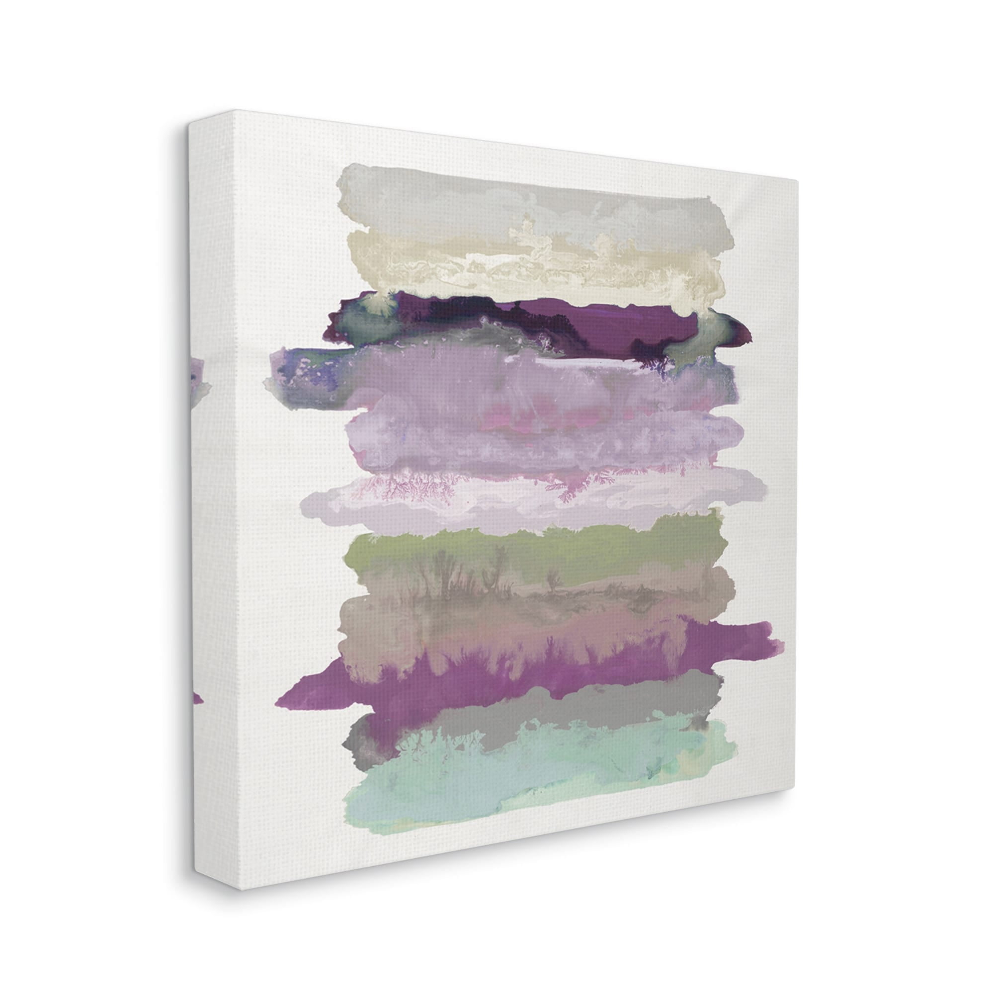 Stupell Industries Abstract Layered Surreal Shapes Purple Green Tones,36 x 36,Designed by Randy Hibberd