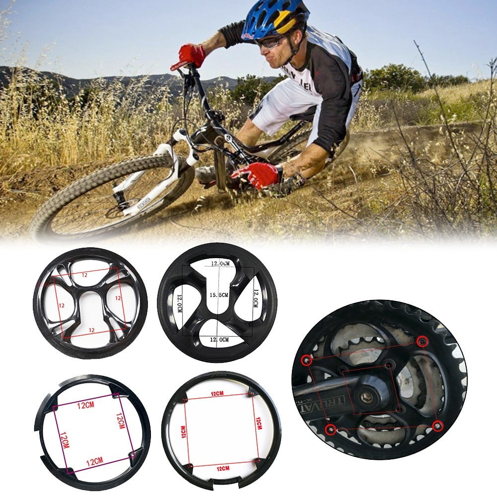 Bike Chain Wheel Protector - 48T, Black, With 5 Screws, For Mountain & Road Bikes