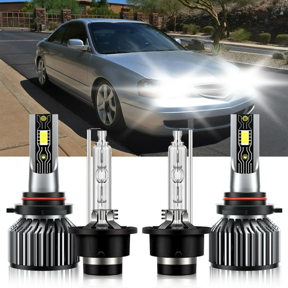 VEHIFOMO Compatible for Acura CL 2001-2003 9005 D2S LED HID Headlight Bulb High Low Beam Bright