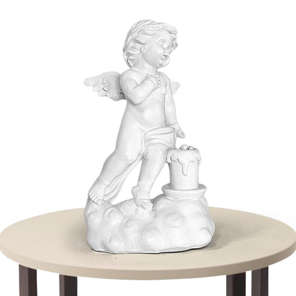 ~❤️~CHERUB Praying ANGEL Statue Ceramic Resin Large White Figurine 27cms❤️~ 