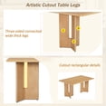 thumbnail image 3 of Euroco 60" Farmhouse Dining Table for 4-6, Solid Wood Rectangular Kitchen Table with Cutout Legs for Dining Room, Kitchen and Living Room,Natural, 3 of 8
