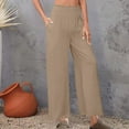 thumbnail image 2 of VEKDONE Womens Linen Long Pants Khaki XXL, 2 of 7