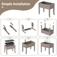 thumbnail image 2 of Raised Garden Bed - Outdoor Elevated Planter with Weatherproof Resin, Effective Drainage & 4 Swivel Wheels for Backyard, Patio and Balcony, Grey, 2 of 7