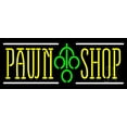 thumbnail image 1 of Pawn Shop With Logo In Between LED Neon Sign 10 x 24 - inches, Black Square Cut Acrylic Backing, with Dimmer - Bright and Premium built indoor LED Neon Sign for Pawn Wall decor decor, and storefront., 1 of 3