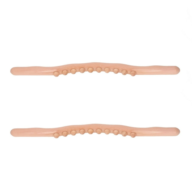 Palo raspador de madera para partes del cuerpo, 10 puntos de masaje, para dar forma al cuerpo, ahorro de esfuerzo, palo Gua Sha de madera, 2 uds.