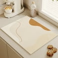 thumbnail image 4 of Honeeladyy Dish Drying Mat for Kitchen Counter Super Absorbent Drainer Mats with Non-slip Rubber Backed Hide Stain Heat Proof Easy to Clean Dish Rack Mat (Beige, S-12"x16"), 4 of 6