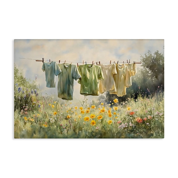 Stupell Industries Wildflower & Backyard Laundry Canvas Wall Art, design by Creative Studio, 30 x 45