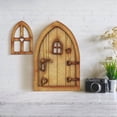 thumbnail image 4 of Zeus 1 Set MIni Gnome Door Decorative Furniture Scene Props Wooden Artificial Mini Ladder Fence Fairy Door for Dollhouse, 4 of 7