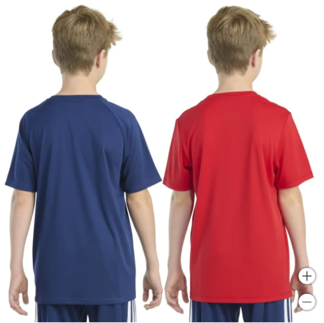 Adidas Boy's 2 Pack Performance Short Sleeve Tees (US, Alpha, X-Large, Regular, Navy and Red)