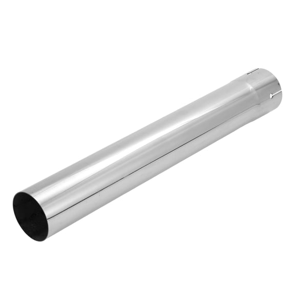 Unique Bargains 2.5" OD Straight Exhaust Pipe Tube T304 DIY Custom Car Modified Tubing Piping 17.32" Length Expand-on One End Cutted Surface Polishing Silver Tone