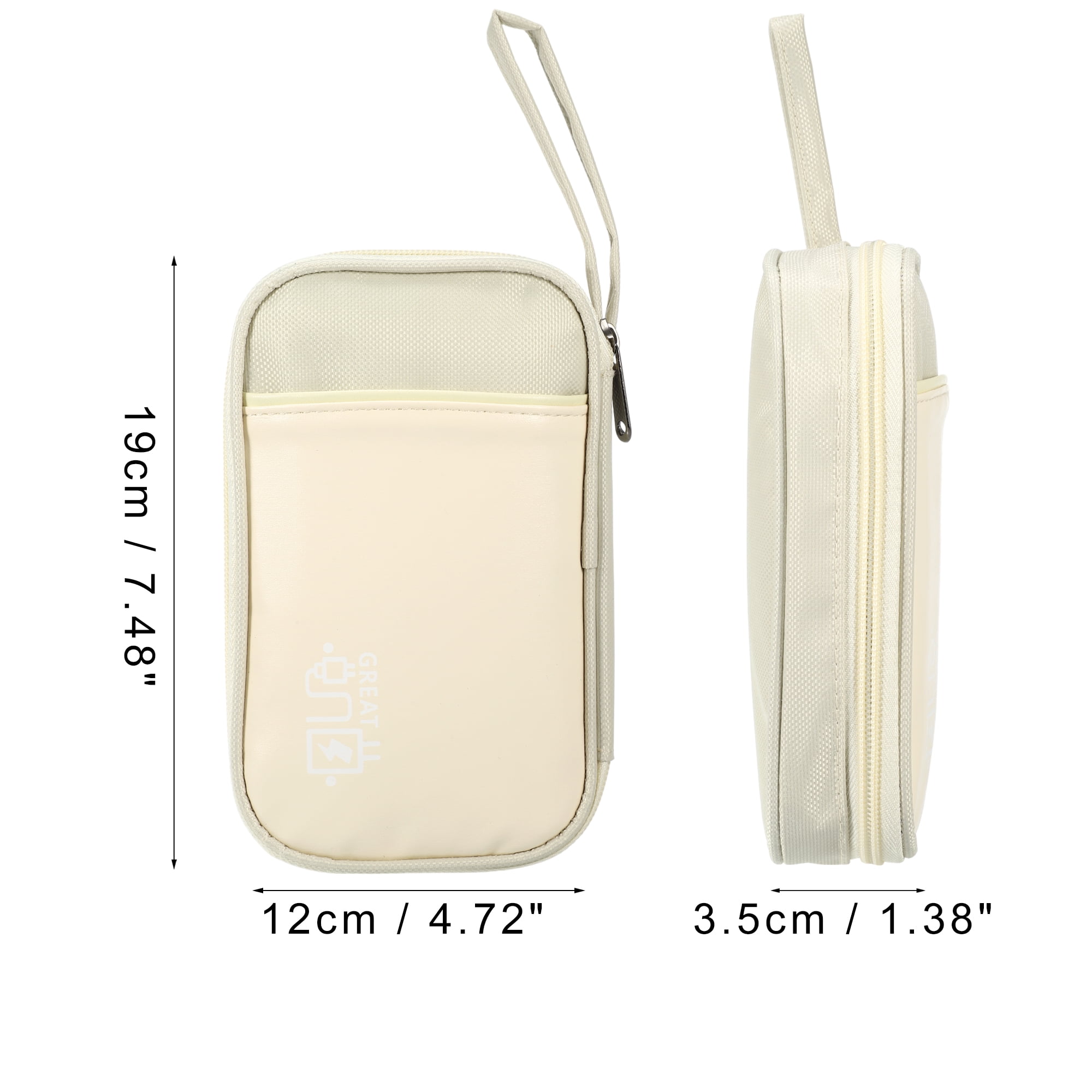 Unique Bargains Electronic Organizer Cable Waterproof Pouch for Accessories Biege