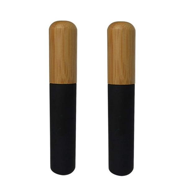 Tubos de rímel vacíos: 2 tubos de rímel de 6 ml con varita para pestañas y tapa de bambú, estuche para botella de crema de pestañas, viales, contenedores para aceite de ricino, suero para el crecimien