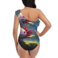 thumbnail image 5 of Cauagu Pond Cute Axolotl Print Women's Sexy One Piece Swimsuits One Shoulder Ruffle Tummy Control Bathing Suit Slimming Swimwear-X-Large, 5 of 6