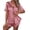 Dark Pink, variant on Silk Satin Pajamas Set Short Sleeve Pj Sets Black & White Contrast Piping Pjs Button Down Lounge Sets Gift 2 Piece for Party