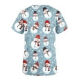 thumbnail image 4 of Joau Christmas Scrubs for Women, Santa Snowman Reindeer Print Scrubs Tops Workwear Short Sleeve V Neck Nurse Shirt Working Uniforms Medical Scrubs with Pockets, 4 of 5