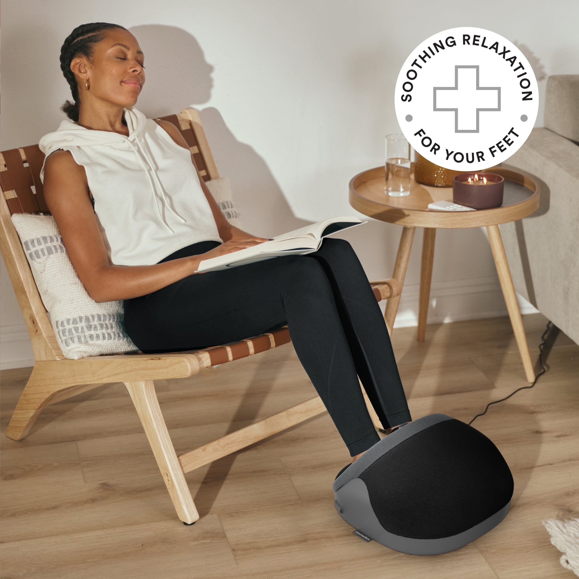 (3 pack) homedics soothing foot warmer and vibrating massager with heat, black
