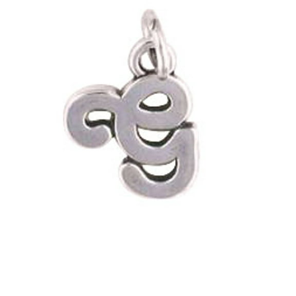 Sterling Silver 16" .8mm Box Chain Scrolled Letter G Pendant Necklace