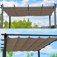 thumbnail image 2 of Aoodor Replacement Outdoor Pergola Canopy - Retractable Sun Shade for 10 x 13 ft Pergola, Brown, 2 of 8