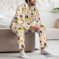 thumbnail image 7 of Salouo Cartoon Poodle Dog Print Button-Front Long Sleeve Pajama Set for Men, Soft 2Pjs Men's Long Sleeve Sleepwear-Medium, 7 of 7