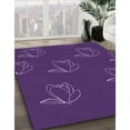 thumbnail image 3 of Ahgly Company Machine Washable Indoor Round Transitional Dark Orchid Purple Area Rugs, 7' Round, 3 of 7