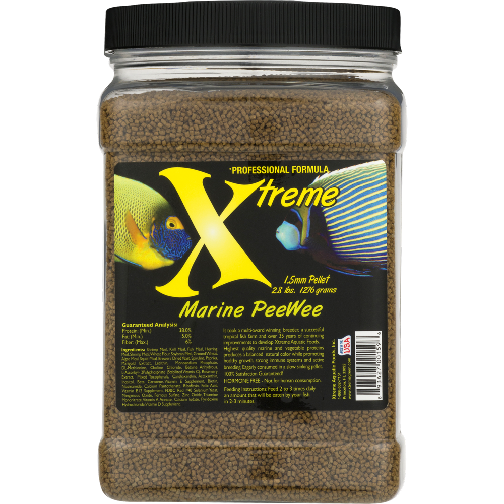 Xtreme Aquatic Marine PeeWee Fish Food Pellets, 42 oz