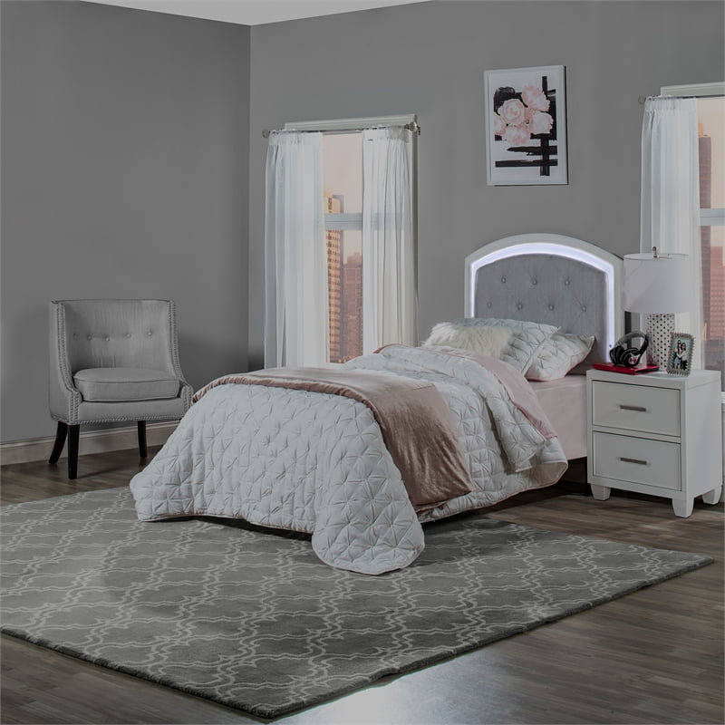 Hillsdale lyndon lane upholstered on sale panel led lighted headboard