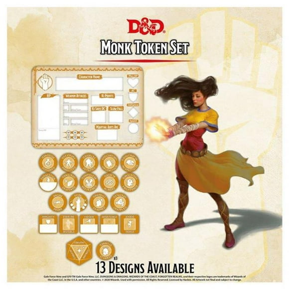 Gale Force 9 GF972511 Dungeons & Dragons Monk Character Tokens Set