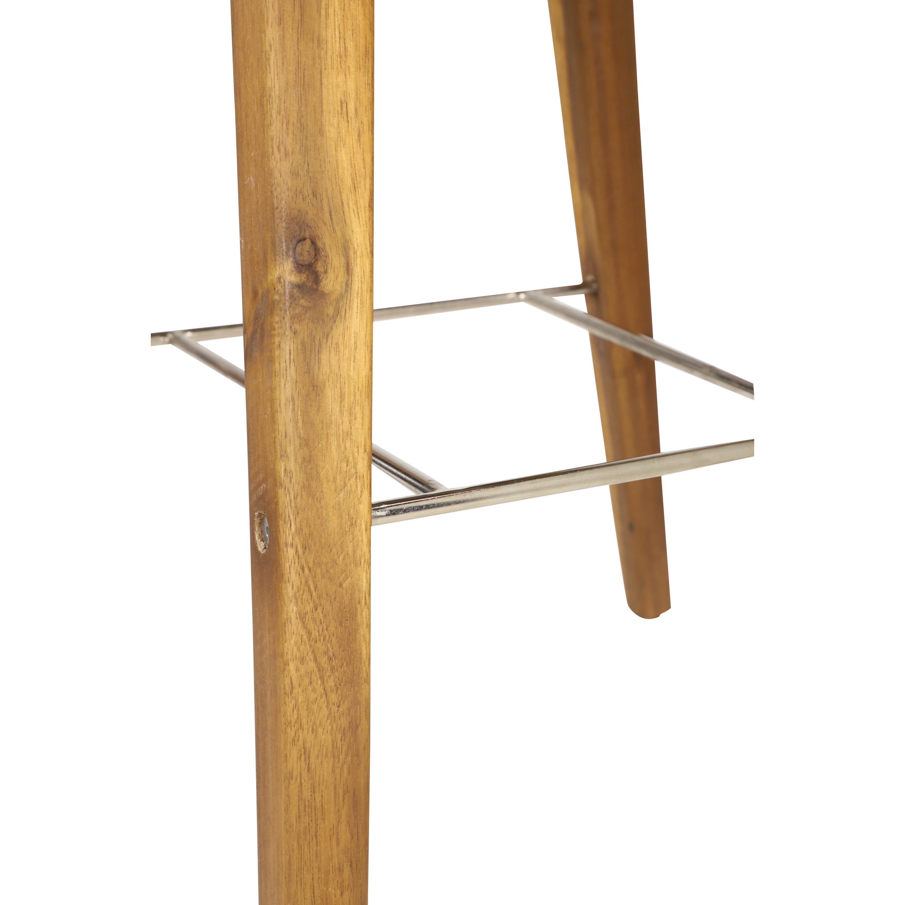 DecMode Grey Wood Modern Bar Outdoor Stool