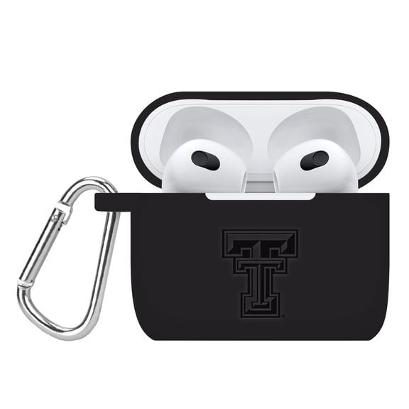 Texas Tech Red Raiders Engraved Silicone Case Cover Compatible with Apple AirPods Gen 3 (Black) by Affinity Bands