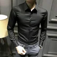 thumbnail image 2 of Ropa Sencilla Hombre de Negocios Tops Camisas Formales y Blusas para Hombres Músculo Social Xxl Seda Marca Barata Estilo Coreano Original SI, 2 of 5
