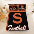 thumbnail image 5 of jejeloiu Orange Black Initial S Bed Sheets For Boys,Football Sport City King Sheets For Kids,4 Pieces, 5 of 6