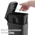thumbnail image 4 of 5 Liter/1.3 Gallon Slim Small Trash Can with Lid Soft Close, Stainless Steel Garbage Can for Bathroom Bedroom Office, Rectangular Step Trash Bin with Removable, 4 of 7