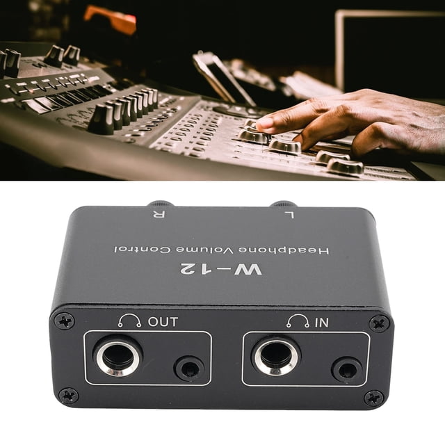 Stereo Sound Volume Attenuator, Volume Controller Mute Function 3.5mm 6.35mm Aluminum Alloy for Speakers