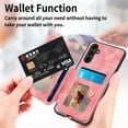 thumbnail image 3 of SaniMore for Samsung Galaxy A54 5G Wallet Case, [RFID Blocking] Elastic Card Slot Vehicle Magnetic PU Leather Ring Holder & Lanyard Stand Money Pocket Cover for Samsung A54 5G, Pink, 3 of 12