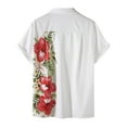 thumbnail image 2 of Floenr Mens T Shirts,Men Hawaiian Short Sleeve Beach Stand-up Collar Shirt Printed Summer Casual Button Down Shirts, 2 of 6