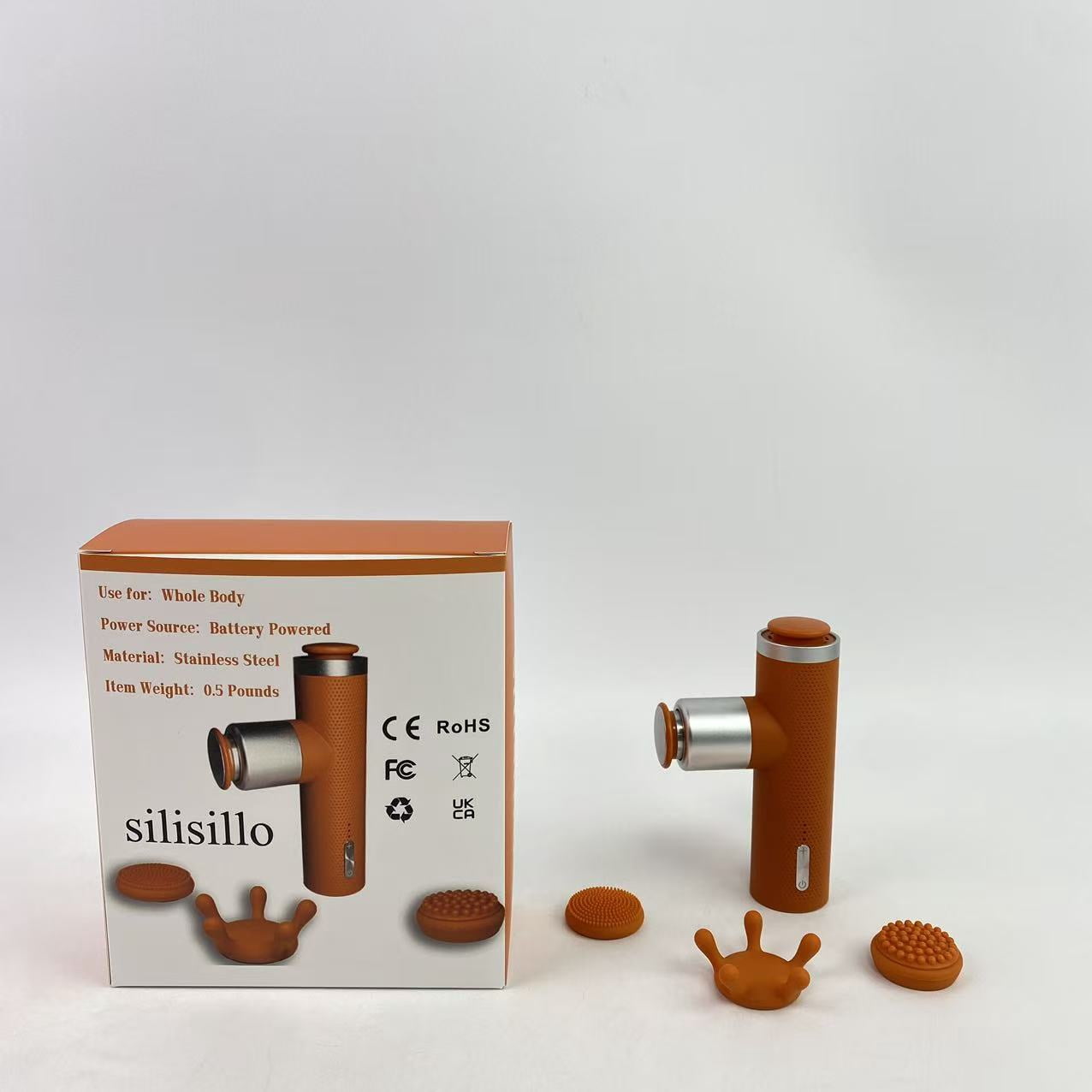 silisillo Massage apparatus,Mini Massage Gun with Heat, Deep Tissue Massage Gun, Portable Percussion Muscle Massager with 4 Massage Heads for Athletes