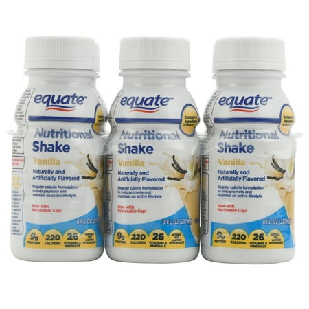 Equate Vanilla Nutritional Shake, 8 Fl Oz, 6 Ct