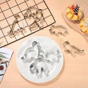 8-Piece Dinosaur Cookie Cutters Set, Stainless Steel Baking Molds for Dough, Cakes, Bread, and Pastry Decoration
