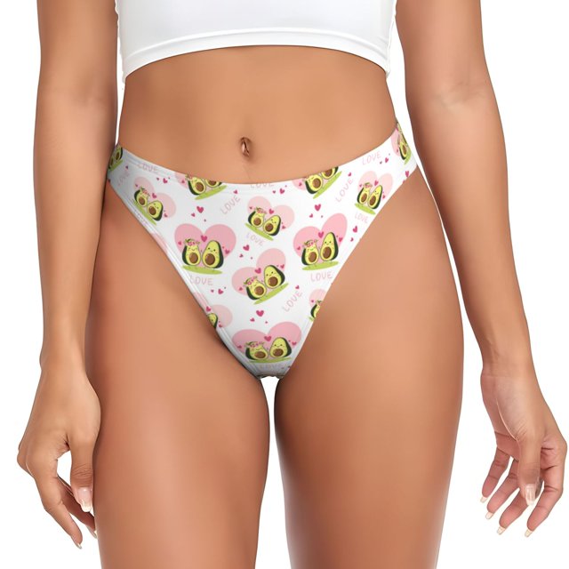 Balery Avocado Lovers Tangas de Algodón para Mujer con Estampado – Ropa Interior Sexy, Transpirable, G-string-X-Large