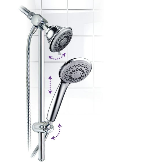HotelSpa 30-Setting, 3-Way Fixed/Handheld Shower Head Combo, Chrome