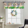 thumbnail image 3 of Valance Curtains for Kitchen Windows Happy Easter Spring Floral with Bunny Rod Pocket Valance Colorful Eggs and Black Burlap Short Window Curtain Topper for Bedroom Living Room 42x12in,1&nbsp;Panel, 3 of 9