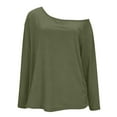 thumbnail image 3 of ShiShine Womens Off The Shoulder Tops Oversized Tshirts Long Sleeve 2025 Casual Basic Tees, 3 of 3