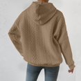 thumbnail image 6 of Women's Hoodies Long Sleeve Casual Solid Drawstring Hoodie Sweatshirts For Women Pullover, Jacquard Design Fall Winter Fashion with Soft Fabric for Cozy Wear,Khaki,2XL, 6 of 6
