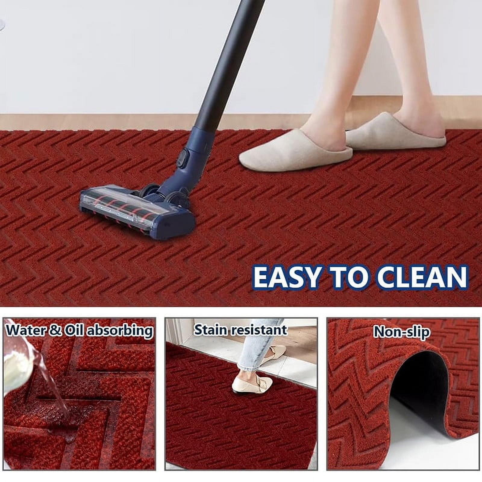 Goasis Lawn 4' x 20' Red Runner Rug Indoor Non Slip Carpet for Entryway Kitchen Laundry Garage