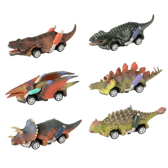 Pisexur Dinosaur Toys for Kids 3-5,Pull Back Dinosaur Cars Toys 6 Pack Dinosaur Roadster Party Favors Games Toy,Christmas Gifts for Kids