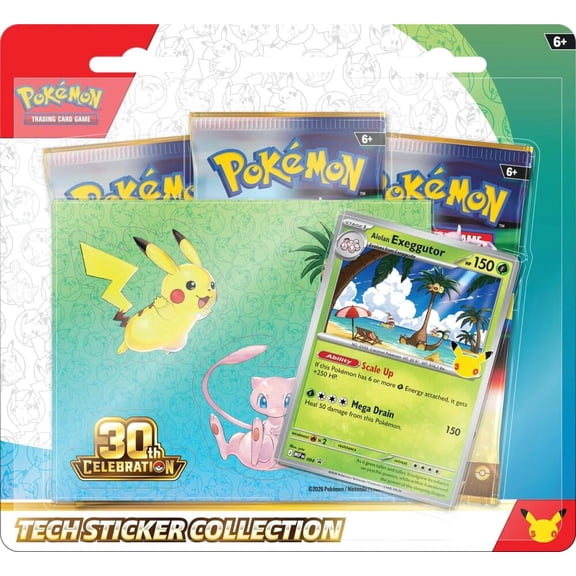 Alolan Exeggutor Pokemon 30th Celebration Tech Sticker Collection