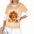 thumbnail image 5 of Feancey Women's Scrubs Tops Thanksgiving Funny Turkey Print Working T-Shirts Nurse Short Sleeve V Neck Medical Scrub Tops with Pockets Multicolor L, 5 of 7